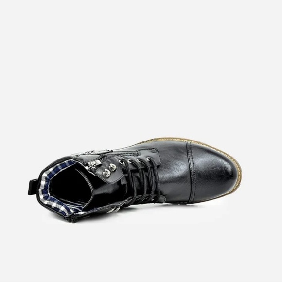 BRUNO MARC Men's Motorcycle Combat Boots Black NIB - Picture 3 of 6